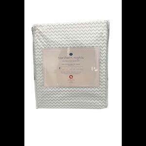 Northern Nights 400TC 100% Cotton Printed Sheet Set Gray Chevron